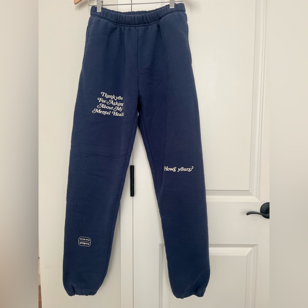 The Mayfair Group Mental Health Sweatpants. Navy Blue. Size XS